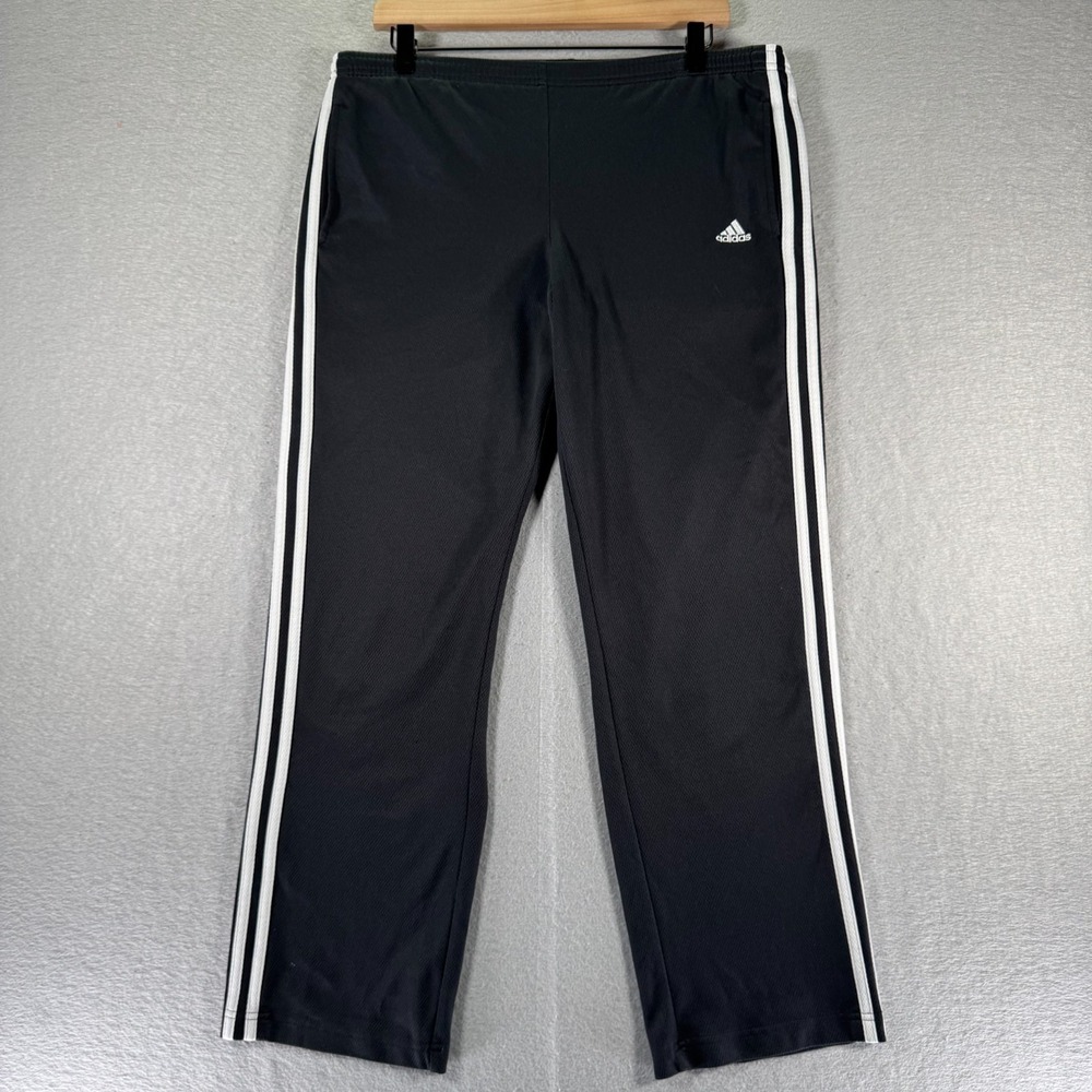 Vintage Adidas Sweatpants Mens Medium Black Stripes Classic Comfort Lightweight